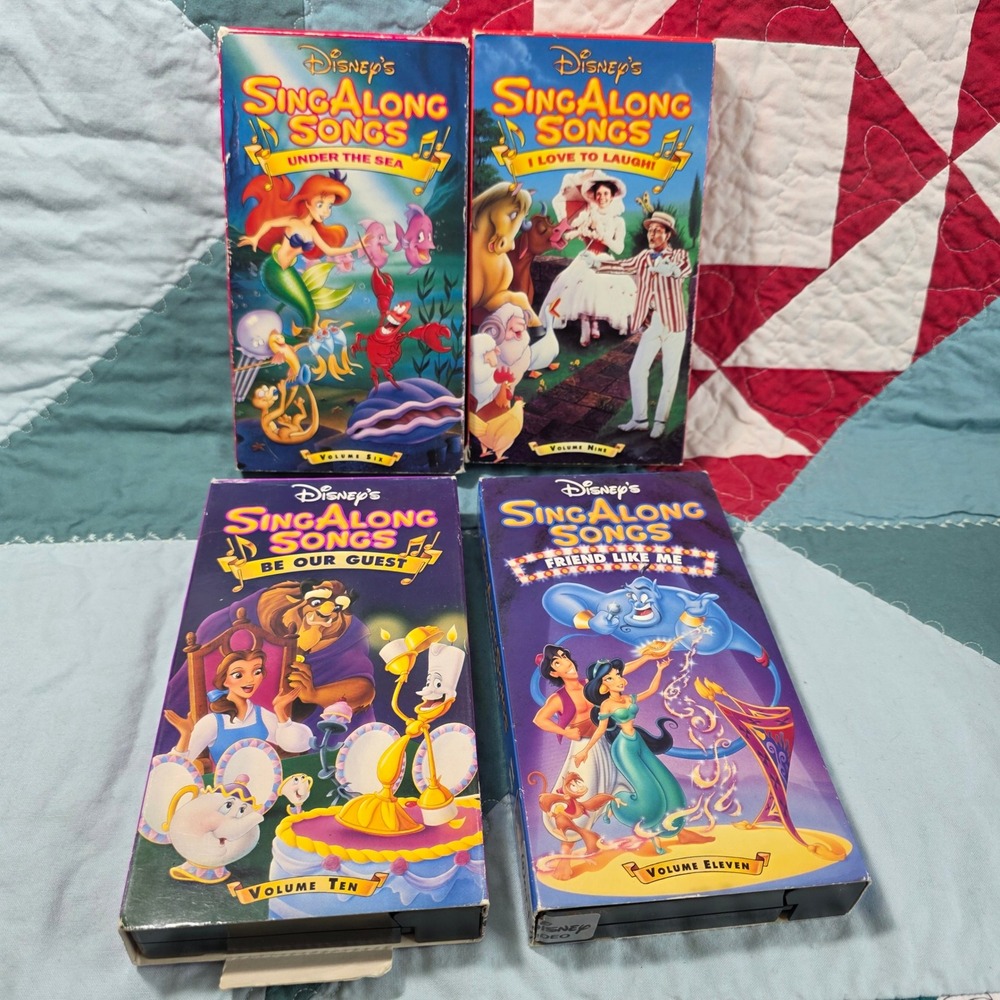 Disney Sing Along Songs VHS Lot Kids Set Classic Musical Collection